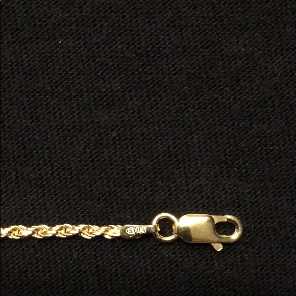 Gold Chain Rope Chain 2mm And Anchor Pendant - Picture 6 of 10